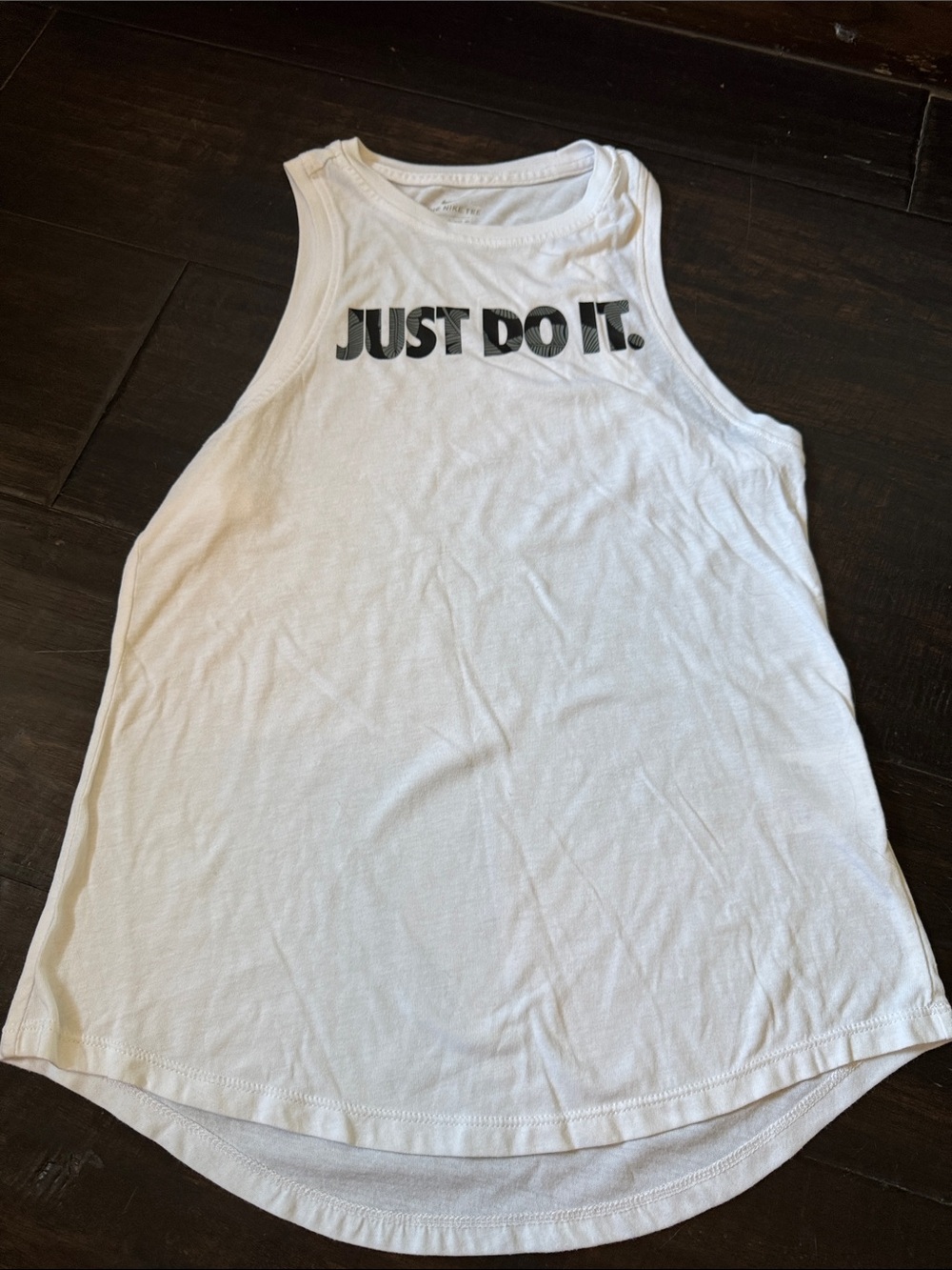 Nike White "Just Do It." Women's Tank Top